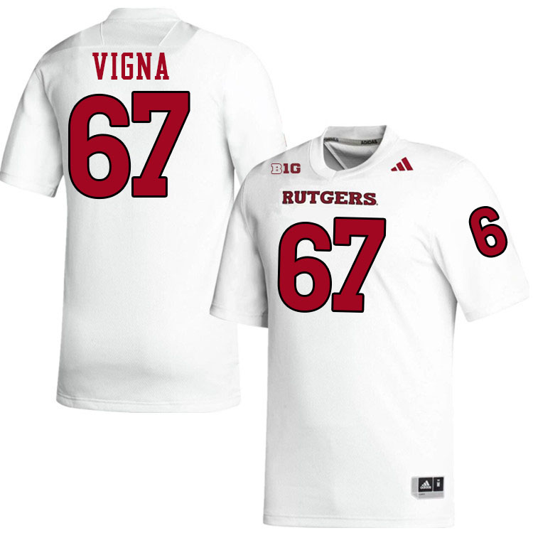 Rutgers Scarlet Knights #67 Chris Vigna College Football Jerseys Stitched-White